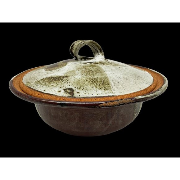 Hand Crafted 2 Piece Pottery Serving Bowl/Casserole Dish Vintage 1974 Collectibl - Picture 2 of 16